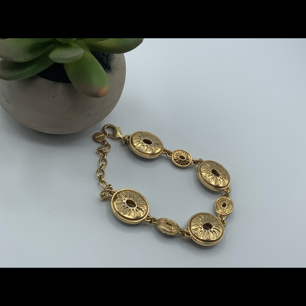 Stella‎ & Dot Rhinestone Link Bracelet in Gold Tone - Picture 3 of 5